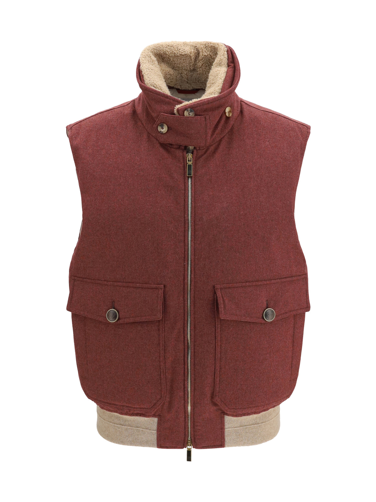 Brunello Cucinelli Wool Padded Vest - Lava