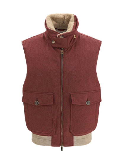 Brunello Cucinelli Wool Padded Vest - Lava