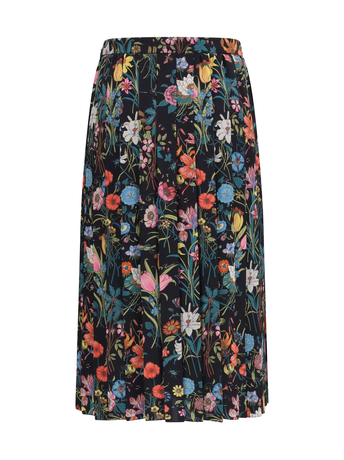 GUCCI Flora printed silk midi Skirt