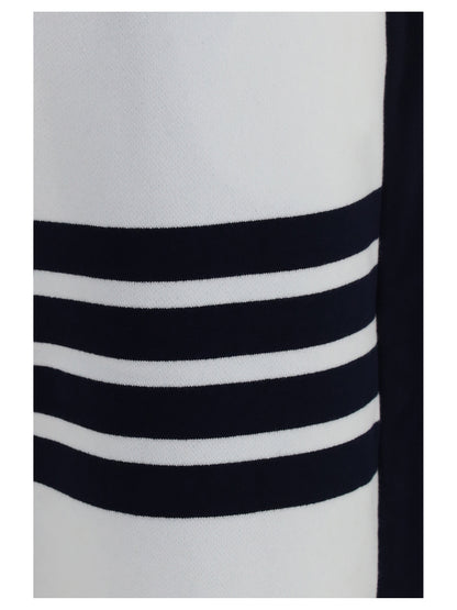 Thom Browne Loopback 4-Bar Track Pants - White / Navy