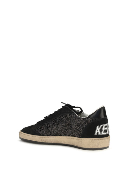 Golden Goose Ball Star Glitter Sneakers - Black