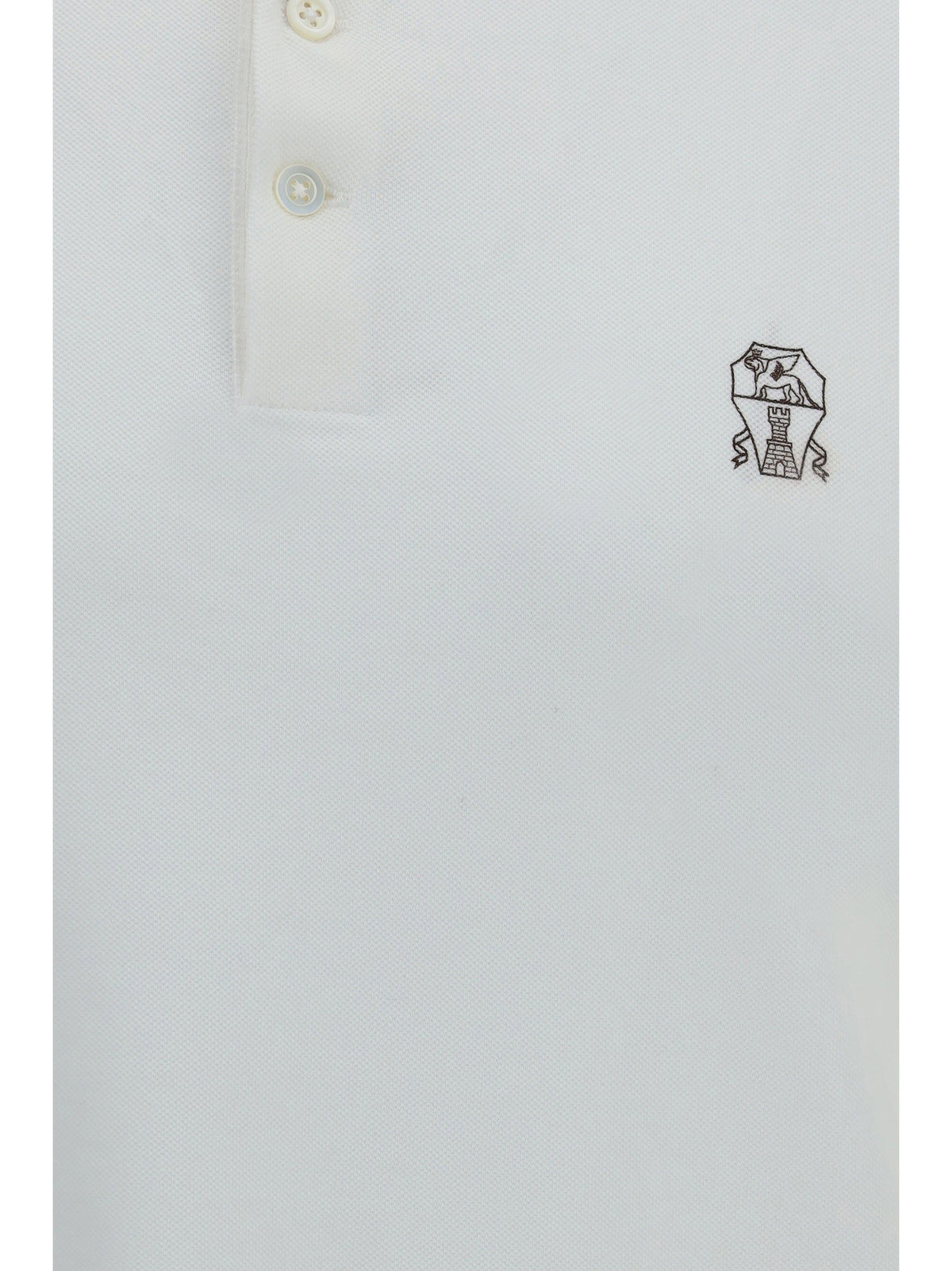 Brunello Cucinelli Cotton Polo - Off White+Testa Di Moro