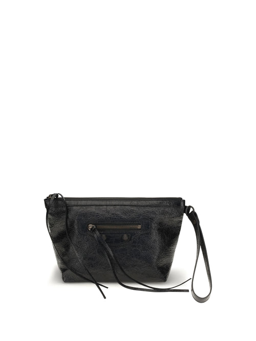 Balenciaga Vintage-effect leather Pouch - Black