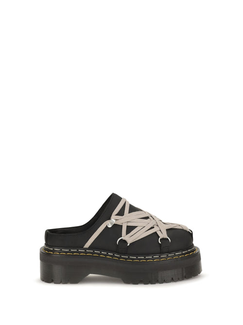Rick Owens Quad Sole Megalace Mules - Black