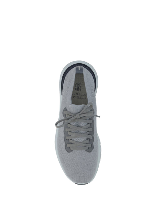 Brunello Cucinelli Cotton Sneakers - Silver+Fumo