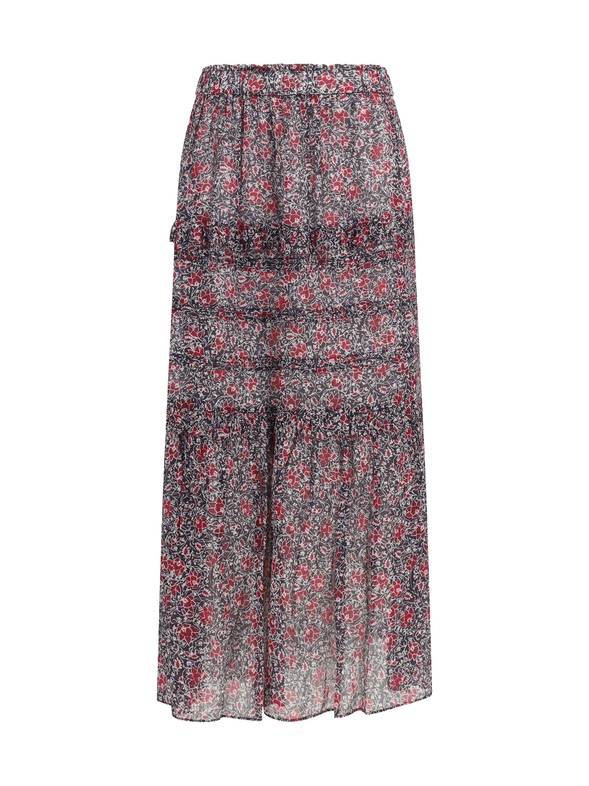 Marant Étoile Volomia long ruffled Skirt - Crushed Berry