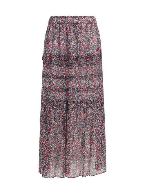 Marant Étoile Volomia long ruffled Skirt - Crushed Berry