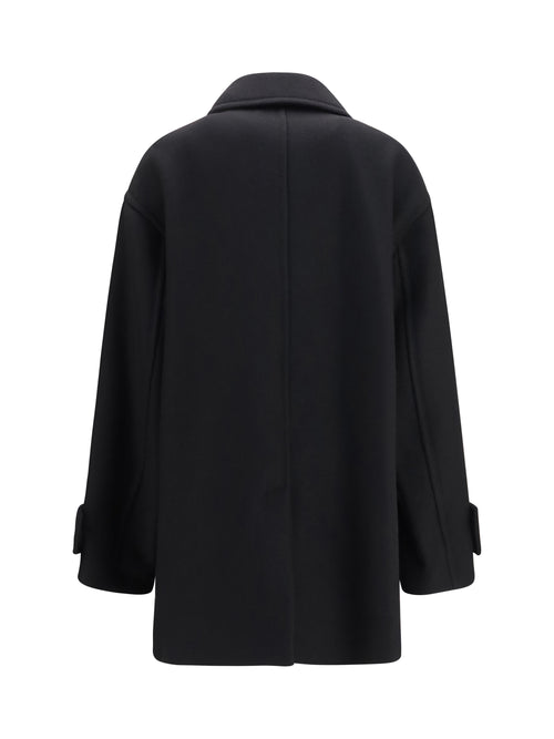 Ami Paris Virgin wool short Caban Coat - Noir