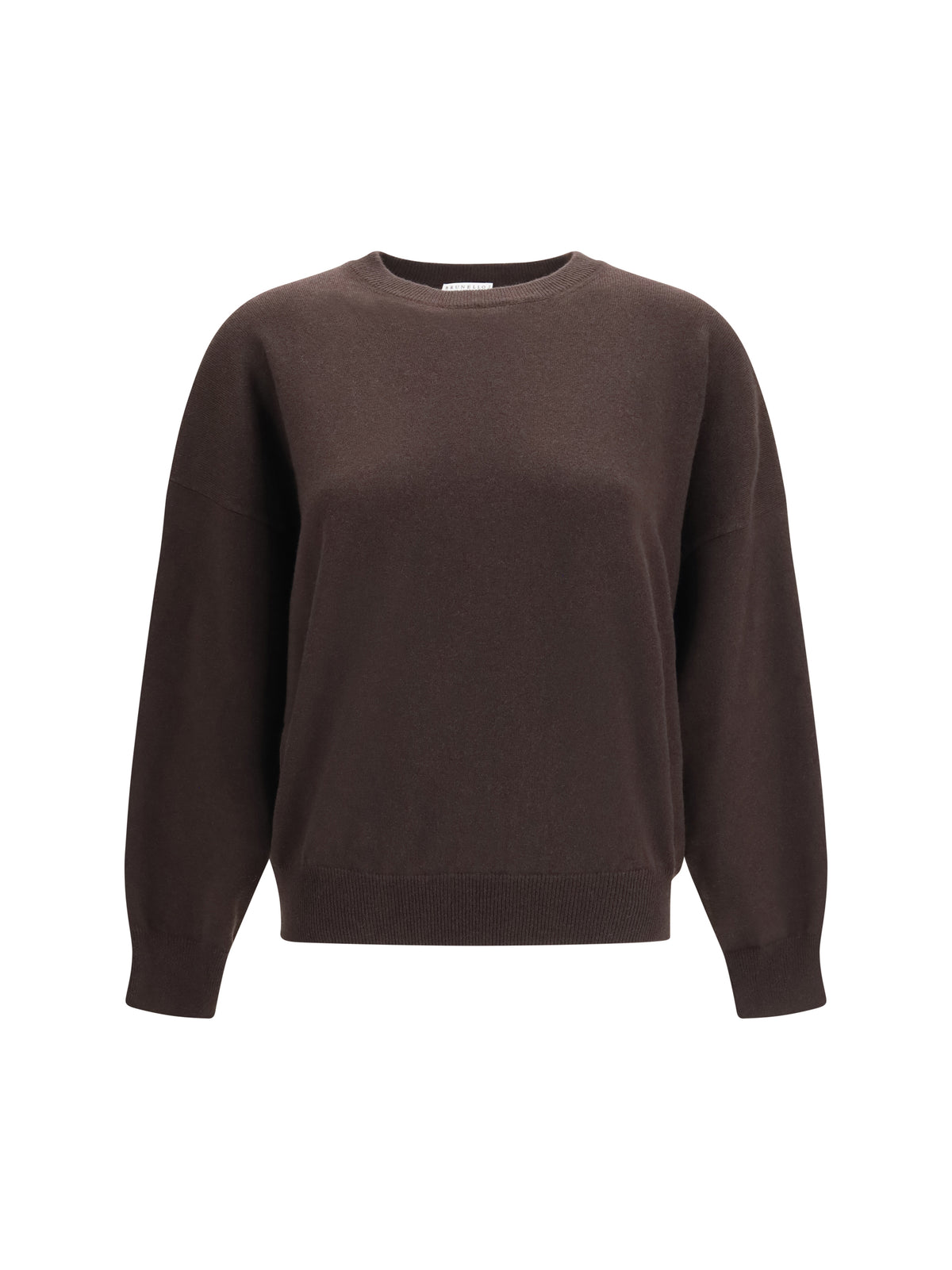 Brunello Cucinelli Cashmere Sweater with Monili chain - Coffee