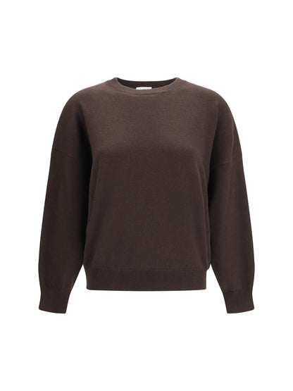 Brunello Cucinelli Cashmere Sweater with Monili chain - Coffee