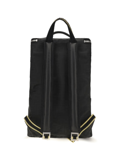 Fendi Tourist FF logo jacquard Backpack - Black