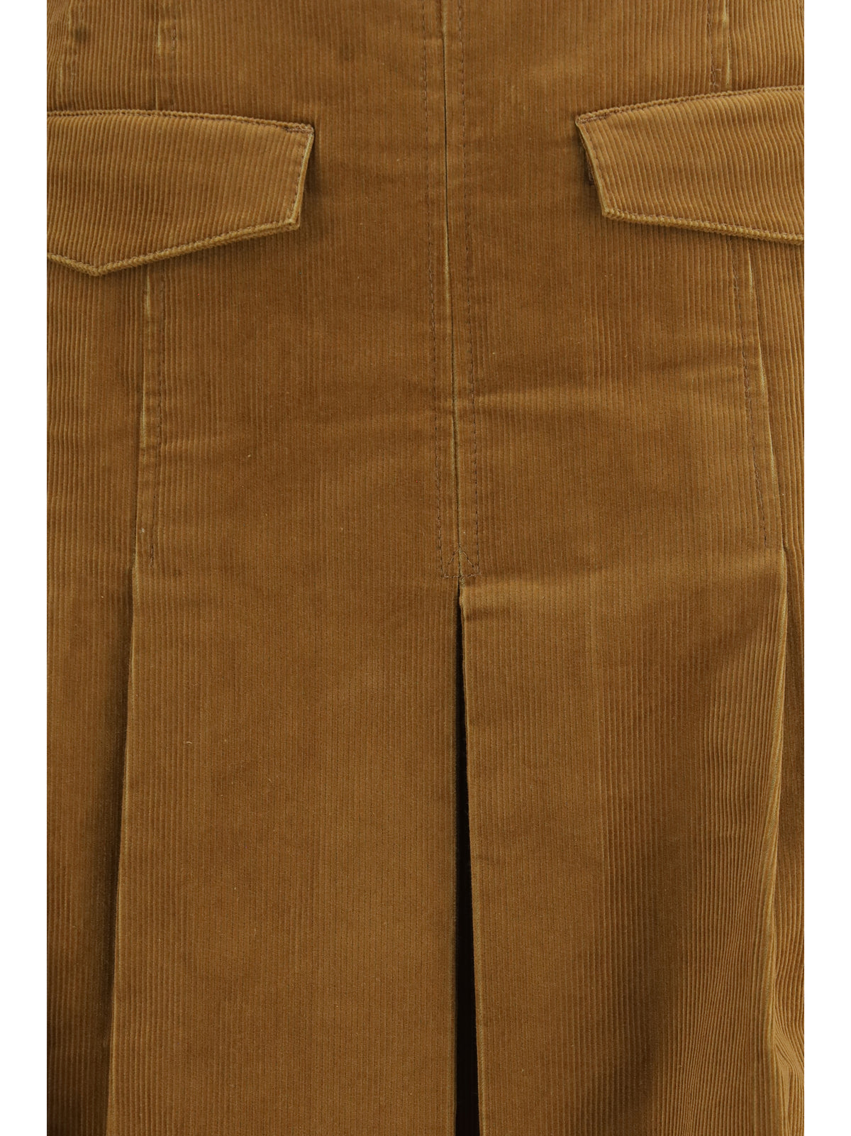 Tory Burch Corduroy pleated Skirt - Terracotta