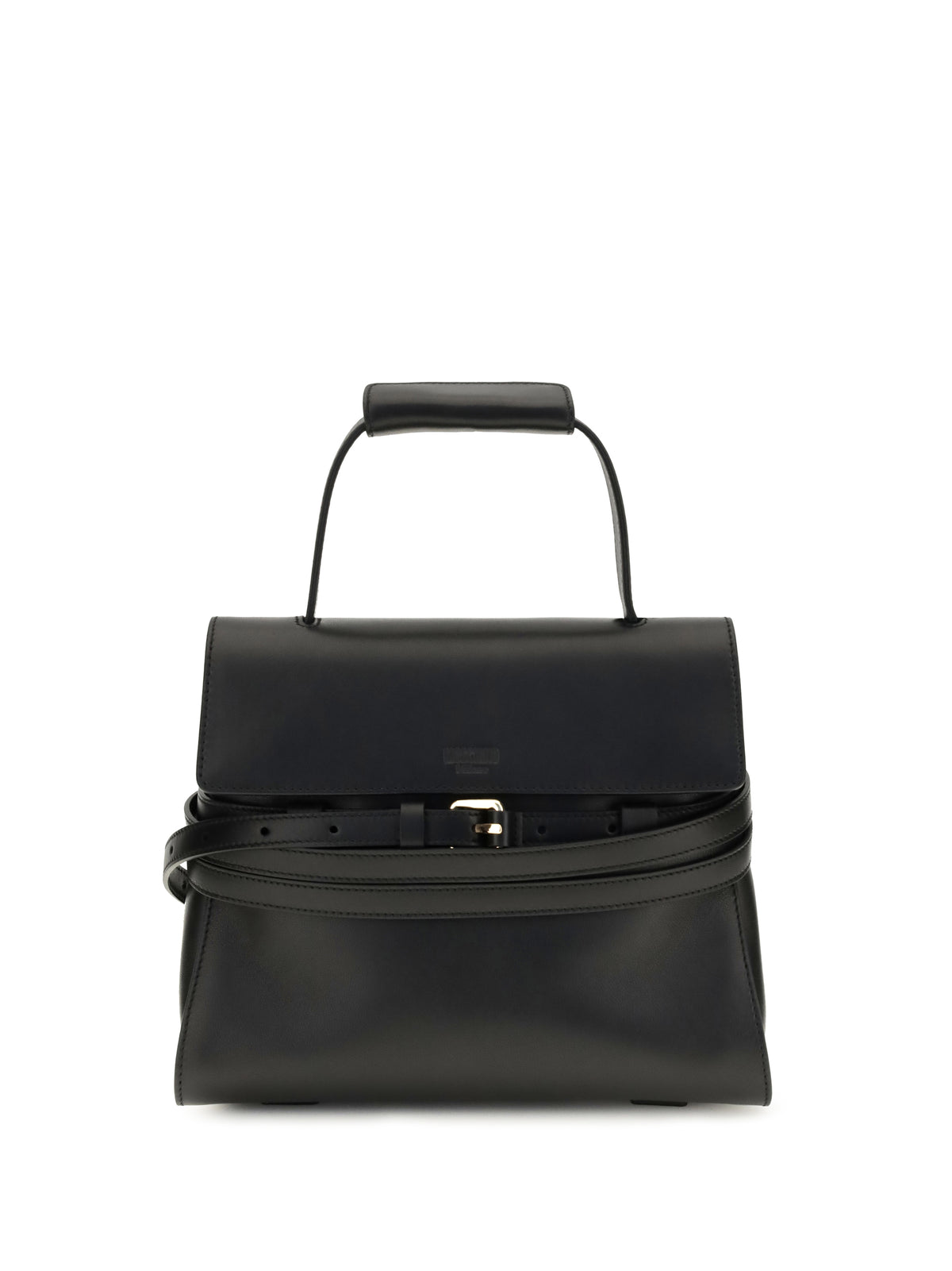 Moschino Buckle Shoulder Bag - Black