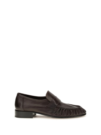 The Row Soft suede Loafers - Deep Brown