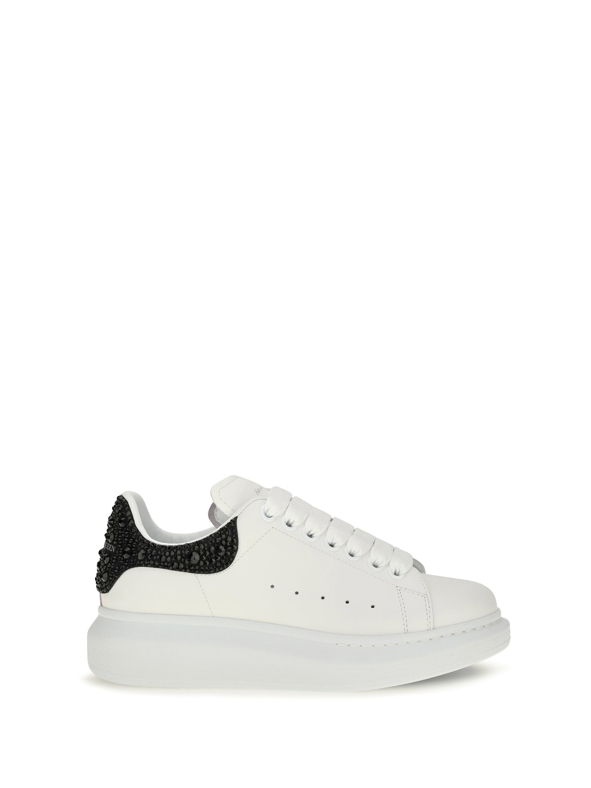 Alexander Mcqueen Oversized Sneakers with suede heel and crystal details - Sand