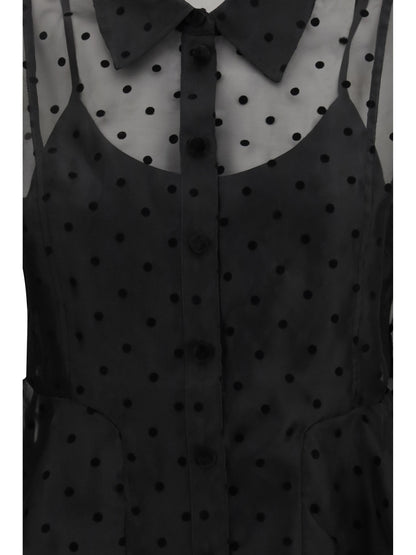Ganni Polka dot organza Shirt - Black