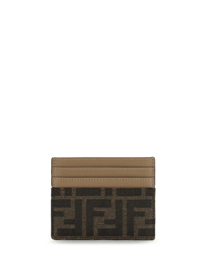 FENDI Card Holder with FF jacquard fabric
