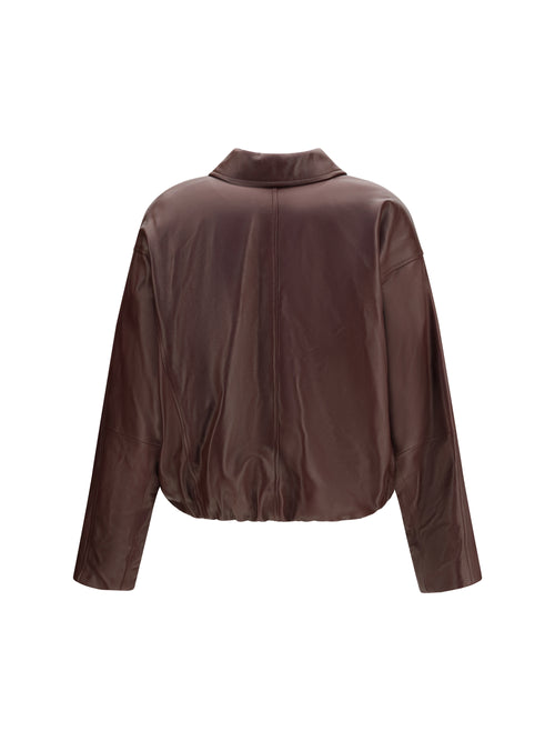 Brunello Cucinelli Nappa Jacket with drawstring and monili - Ruby