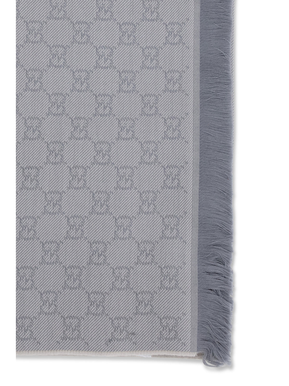Gucci GG Supreme embroidered wool Scarf - Shell/Sky Blue