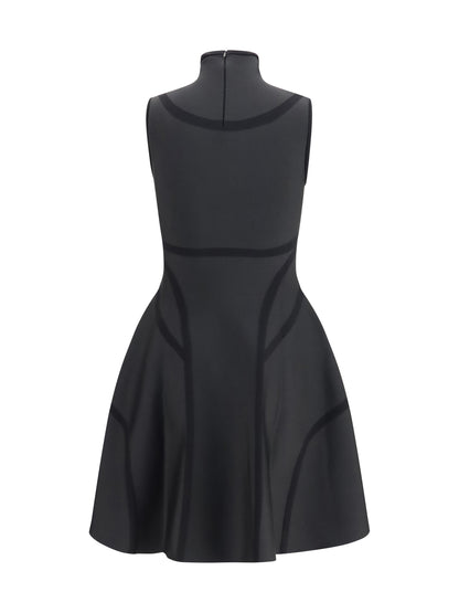 Alexander McQueen Anatomy-line mini Dress - Black/Black