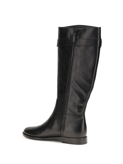 Tory Burch T Lock Riding Boots - Perfect Black