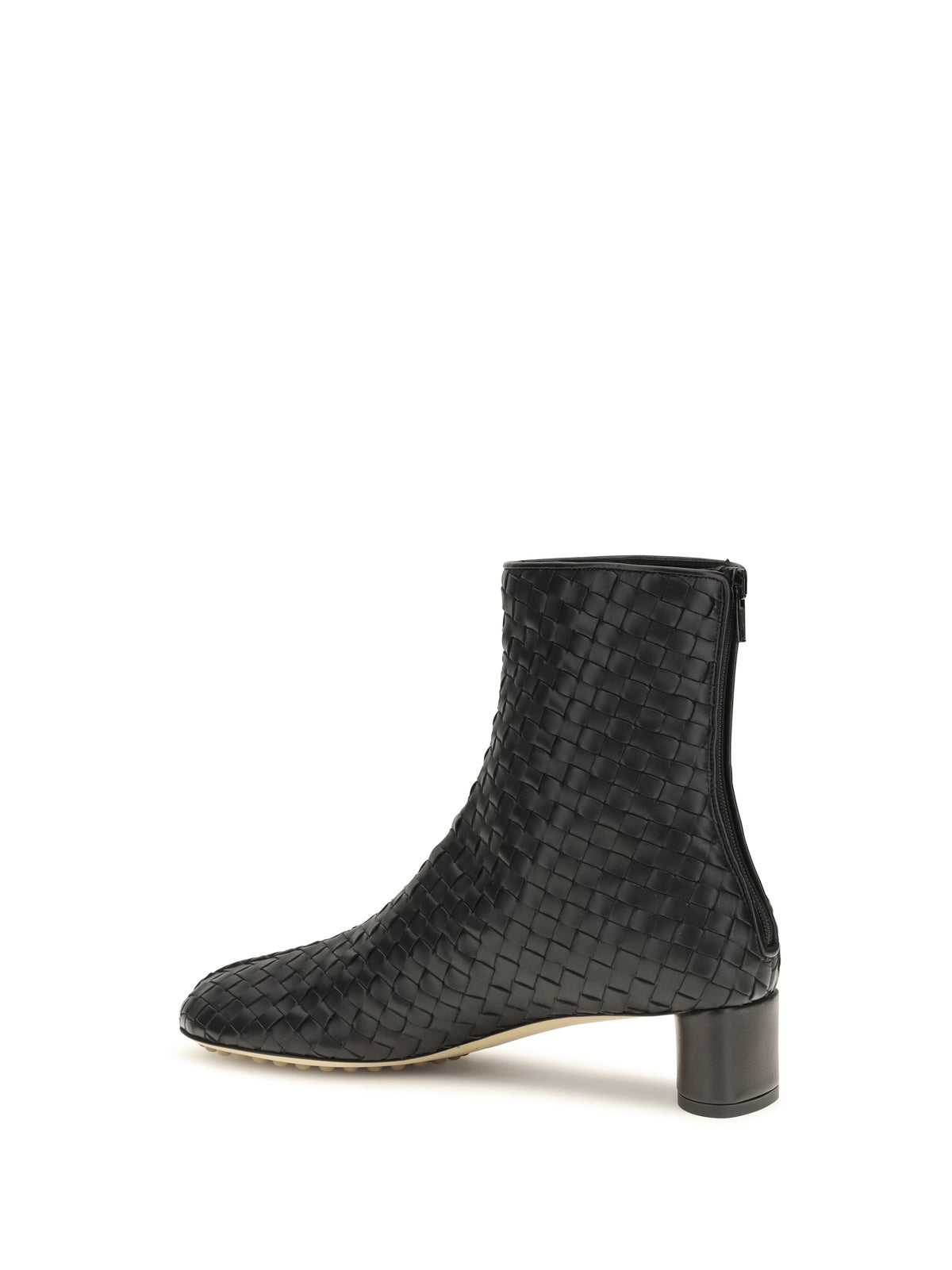 Bottega Veneta Cherry Intrecciato Ankle Boots - Black