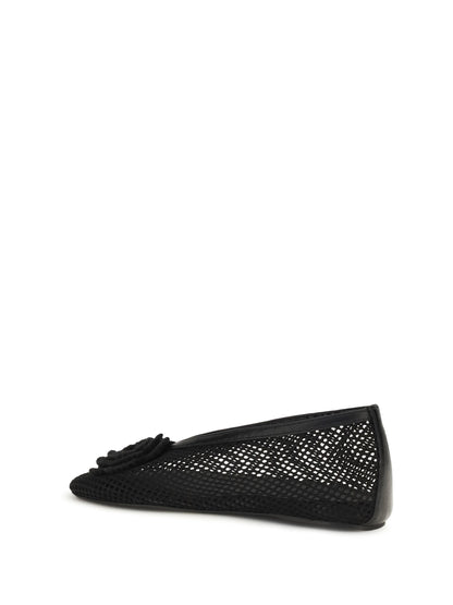 Ganni Jenny mesh Ballerinas - Black