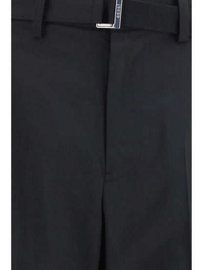 Sacai Wool tailored Pants with belt - Black