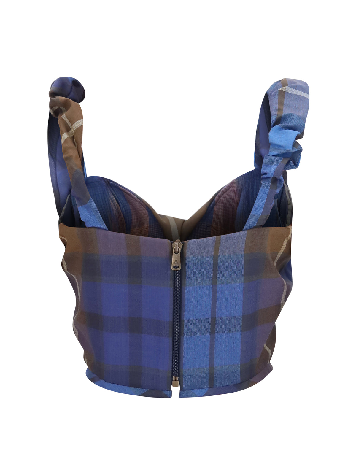 Vivienne Westwood Sunday checked Corset - Blue/Brown