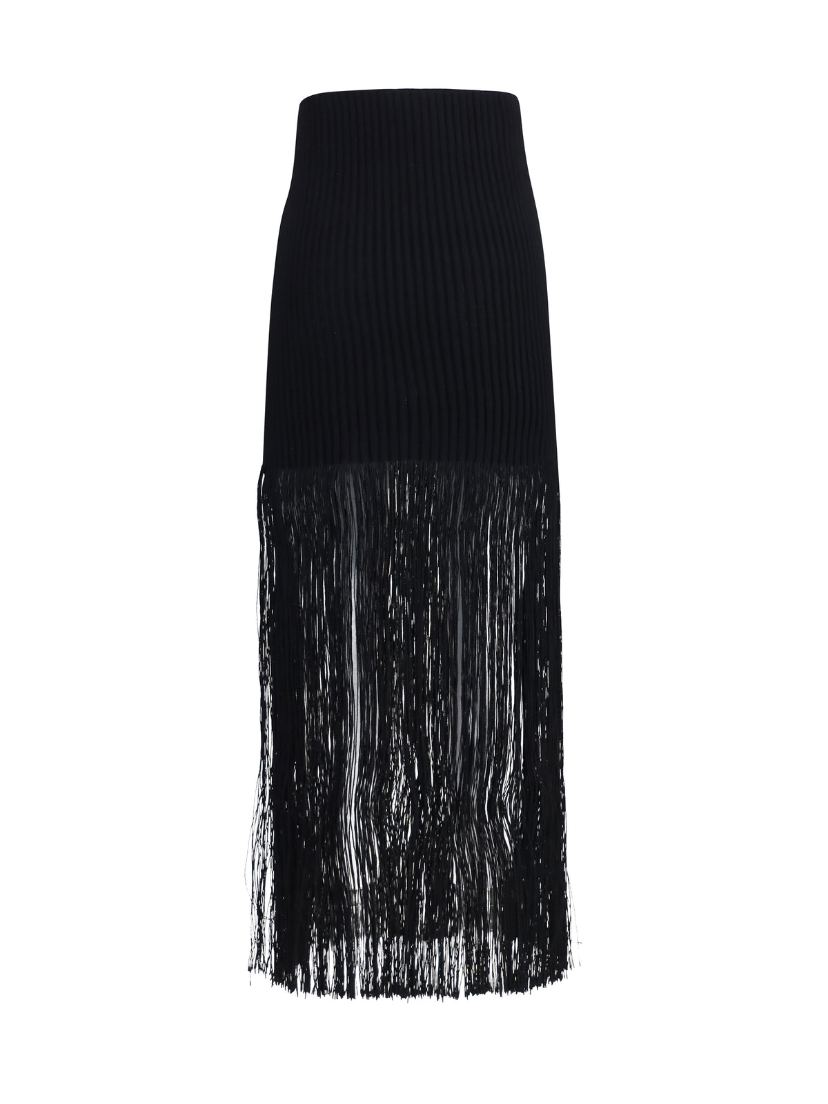 AlaïA Fringe pencil Skirt - Noir Alaia