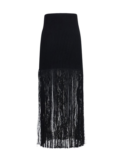 AlaïA Fringe pencil Skirt - Noir Alaia