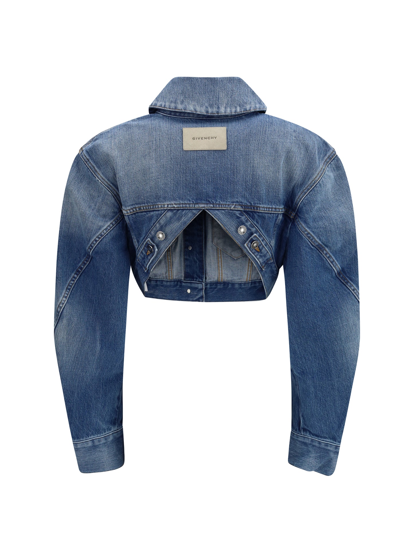 GIVENCHY Cropped open-back denim Jacket
