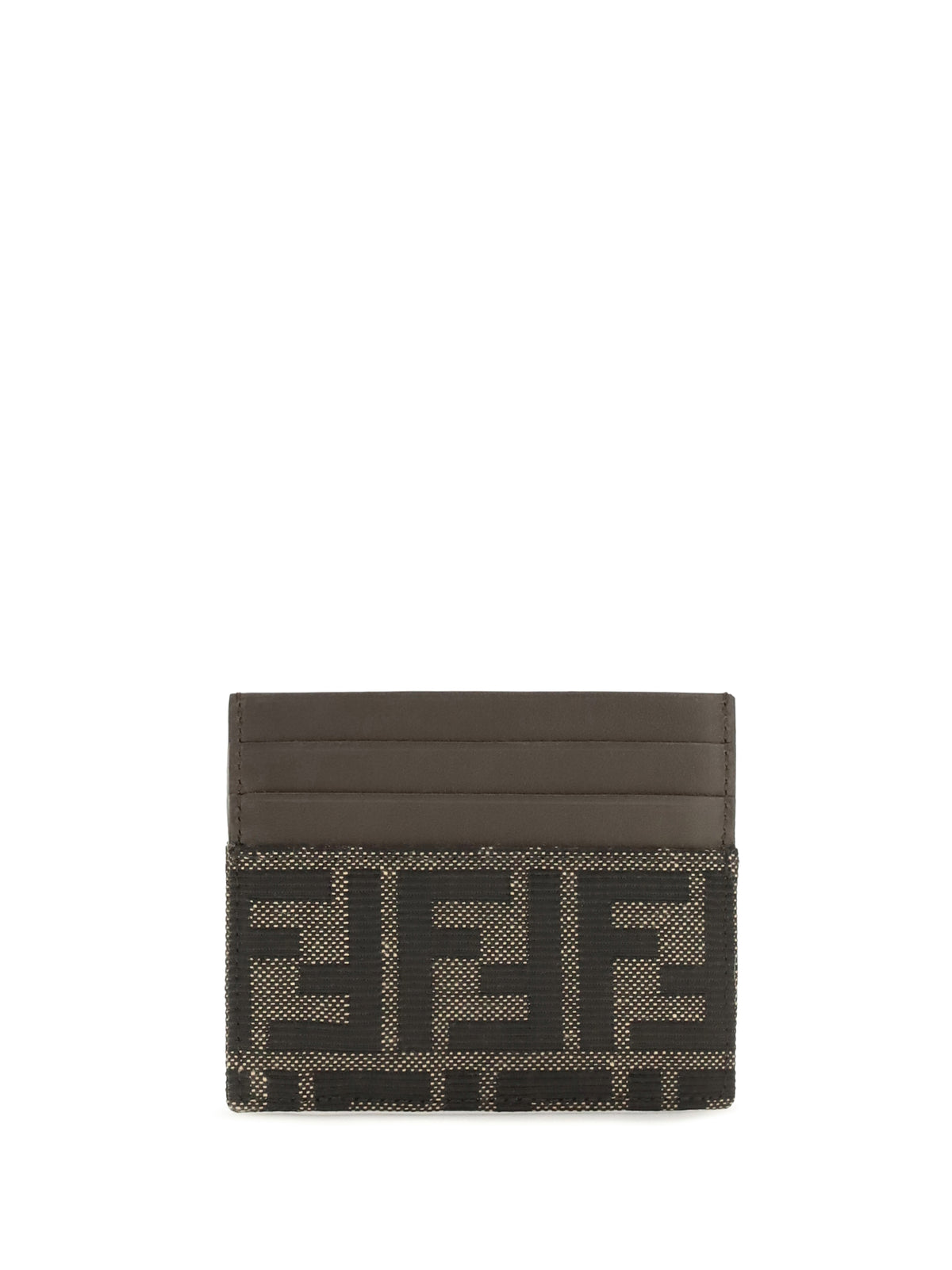 Fendi FF jacquard and leather Card Holder - Tab.Mr+Ebano