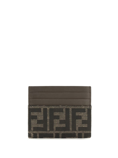 Fendi FF jacquard and leather Card Holder - Tab.Mr+Ebano