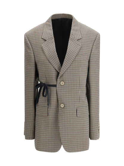 Balenciaga Single-breasted Vichy Jacket - Khaki/Brown