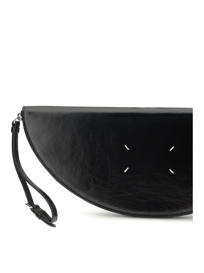 Maison Margiela Halfmoon leather Clutch Bag - Black