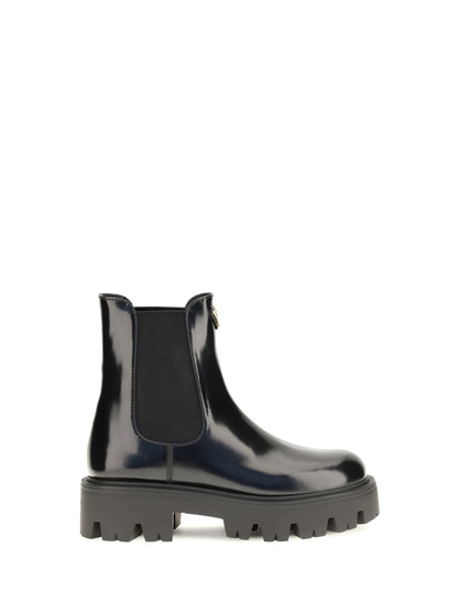 Prada Brushed leather ankle Boots - Black