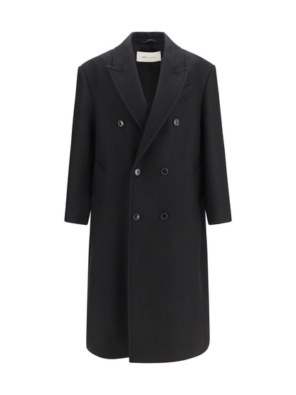 Ami Paris Long double breasted wool Coat - Noir