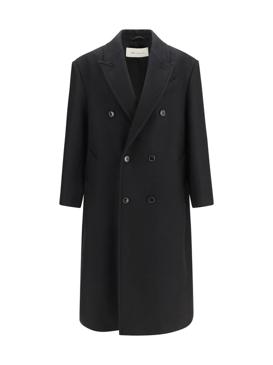 Ami Paris Long double breasted wool Coat - Noir