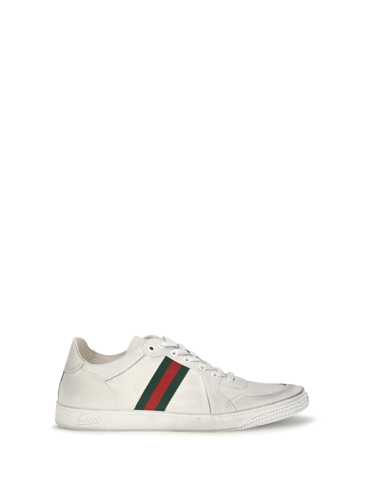 Gucci Stretch leather Sneakers - White/White/Vrv