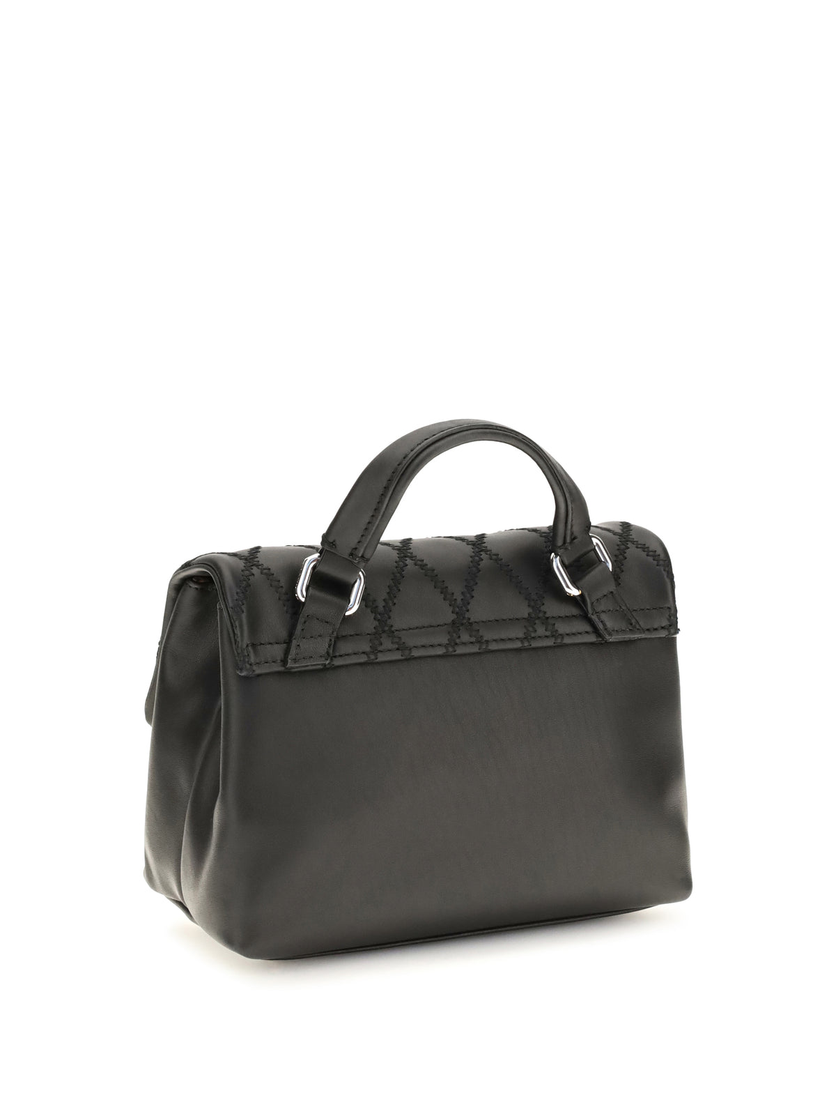 Zanellato Mini Postina Tramè leather Top Handle Bag - Black Riso Venere