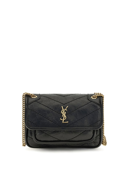 Saint Laurent Mini Niki leather Shoulder Bag - Black