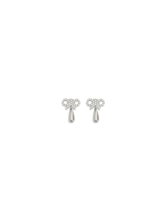 SELF-PORTRAIT Crystal bow pearl Earrings