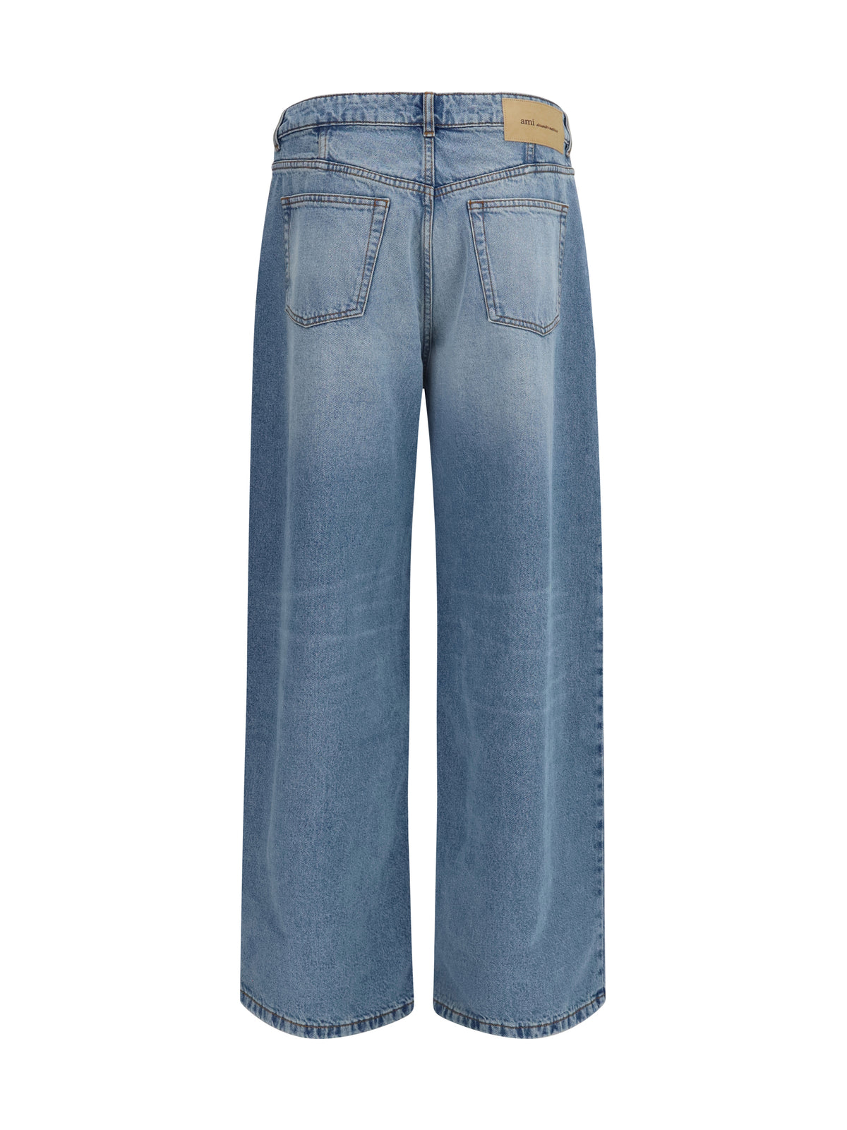 Ami Paris Cotton wide-leg Jeans - Bleu Used