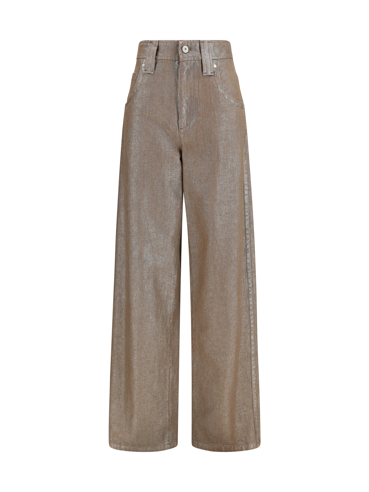 Brunello Cucinelli Lurex wide-leg Jeans - Beige/Silver