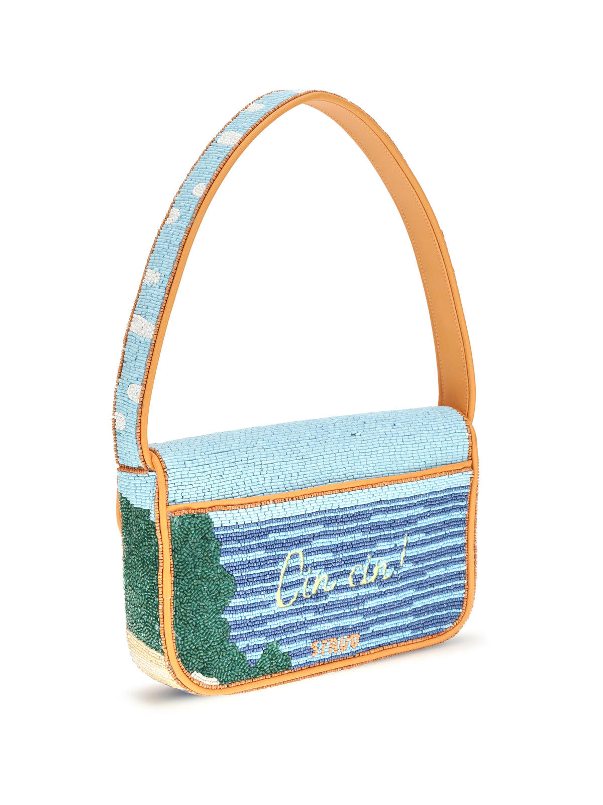 Staud Tommy Beaded Shoulder Bag - Sunset Spritz