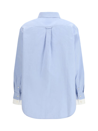 Acne Studios Layered button-up Shirt - Light Blue/White