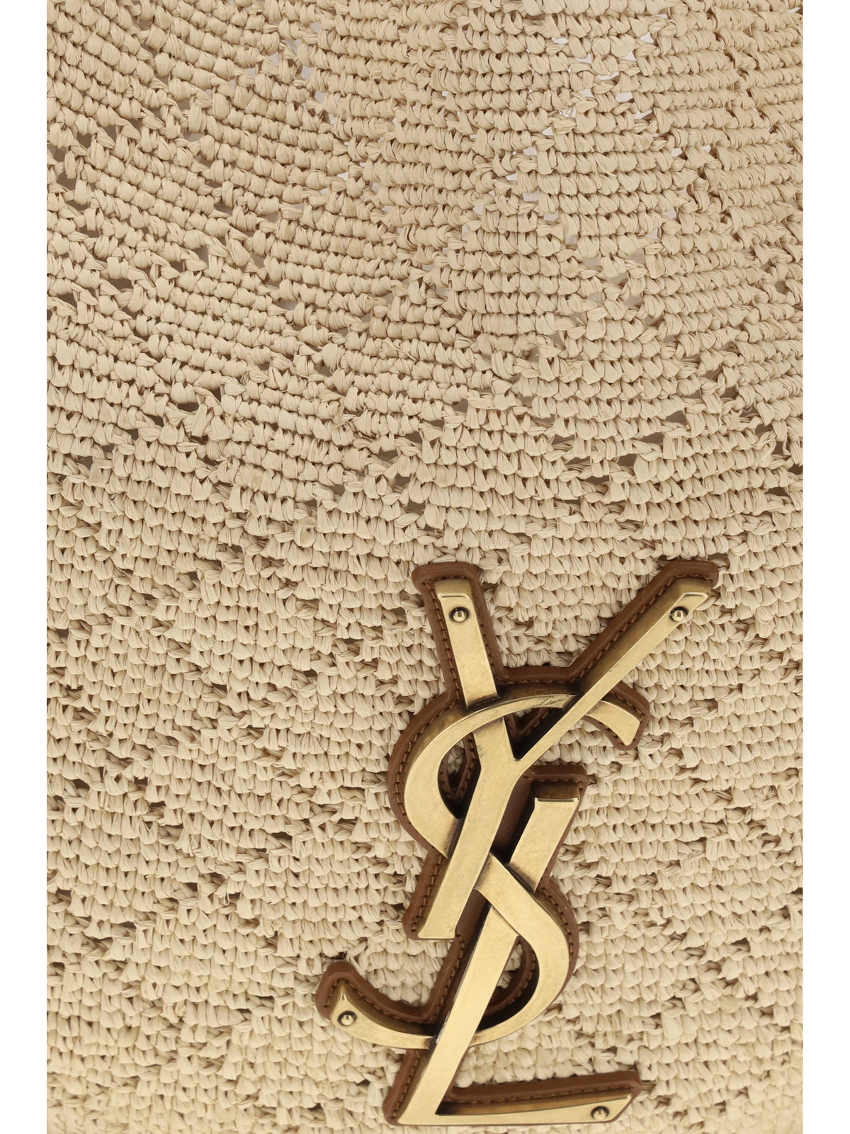 Saint Laurent Icare Hobo Bag in raffia - Pale Brown/Brick