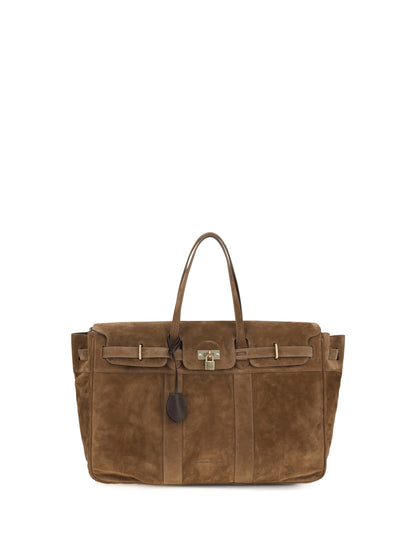 Brunello Cucinelli Explorer suede Travel Bag - Caramello