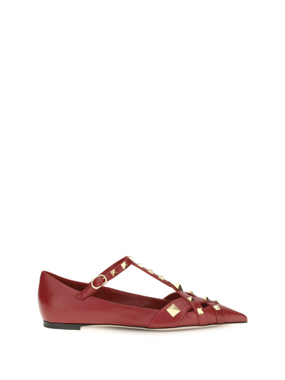 Valentino Garavani Studdy Ballerinas in kidskin - Bright Red